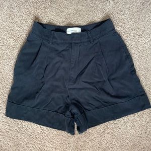 Abercrombie & Fitch Black Linen Tailored High Waist Shorts Small